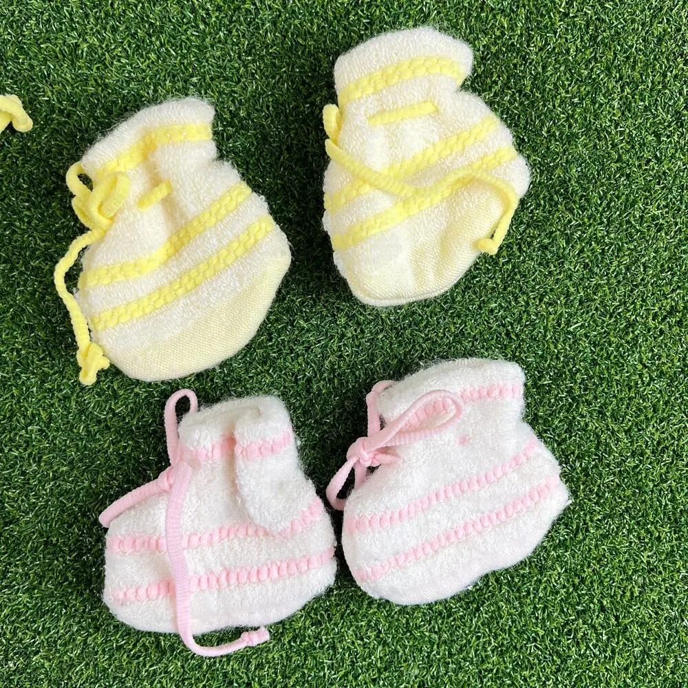 Vintage Set of Baby Booties Winter Baby Socks